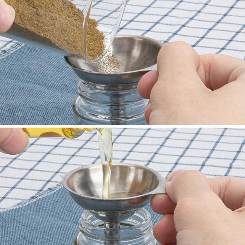 Stainless Steel Mini Funnels Set of 5 for Jam Spice Powder Kitchen Bottles Jars - Image 3
